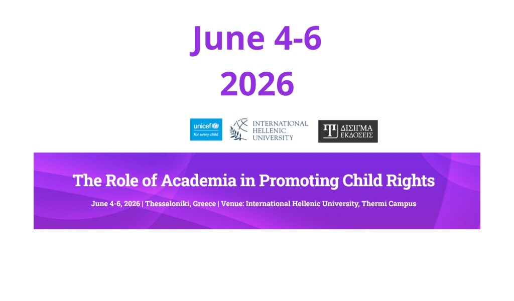 Οι Εκδόσεις Δίσιγμα χορηγοί στο International Conference με τίτλο "The Role of Academia in Promoting Child Rights"