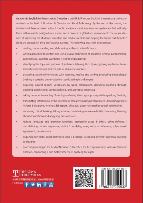 Academic English for Nutrition and Dietetics - Answer Key