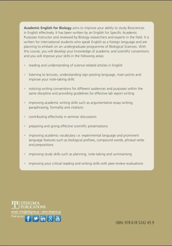 Academic English for Biology ANSWER KEY