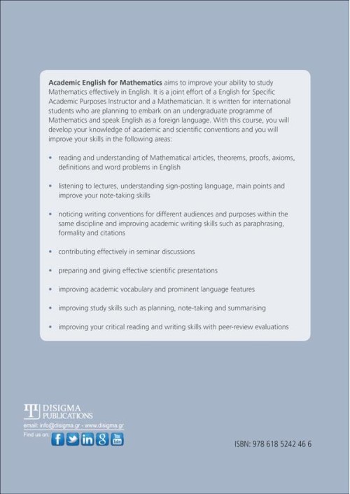 Academic English for Mathematics ANSWER KEY